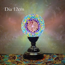 Axyaa Vintage Turkish Mosaic Table Lamp Handcrafted Art Deco Bedside Night Light
