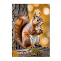 Autumn Forest Squirrel Landscape Canvas Wall Art Print Home Decor by Axyaa