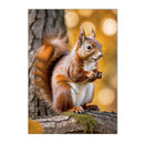 Autumn Forest Squirrel Landscape Canvas Wall Art Print Home Decor by Axyaa
