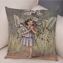 Axyaa Flower Girl Cushion Set - Fairy Tale Decor for Living Room, Bedroom Sofa