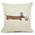 Axyaa Christmas Sausage Style Cushion Cover | Festive Dog Decorative Pillow Cover 45x45cm