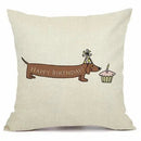 Axyaa Christmas Sausage Style Cushion Cover | Festive Dog Decorative Pillow Cover 45x45cm