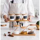 Axyaa Glass Spice Jars Set with Bamboo Lid and Spoon
