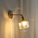 Axyaa Glass LED Mirror Light Copper Modern Wall Sconce for Indoor Lighting