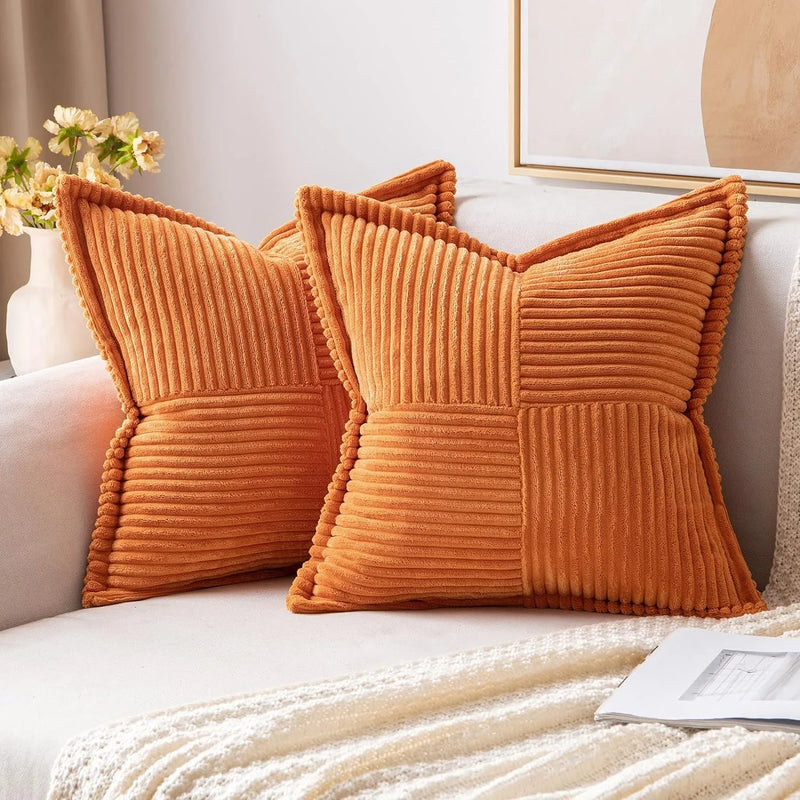 Luxury Cream White Corduroy Cushion Cover 45x45 - Axyaa Signature Collection