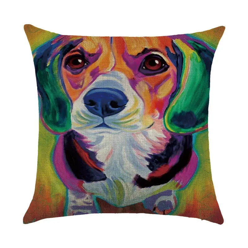 Axyaa Animal Print Pillow Cover: Stylish Sofa & Chair Linen Cushion Cover Art