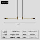 Axyaa Nordic Designer LED Pendant Light for Dining Table Chandelier in Straight Long Bar Island Style