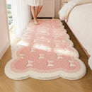 Axyaa Pink Plush Irregular Shape Carpet for Living Room Bedroom Décor