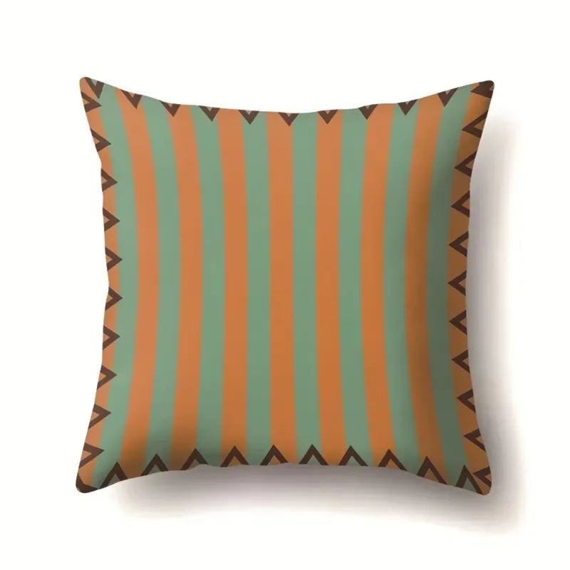 Axyaa Retro Geometric Pattern Cushion Cover for Sofa and Couch Décor