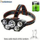 Axya Waterproof 5 LED Rechargeable Headlamp for Outdoor Sports