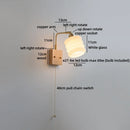 Axyaa Gold Brass Glass LED Wall Sconce Pull Chain Switch Wandleuchte
