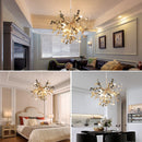 Axyaa Nordic LED Stainless Steel Pendant Chandelier for Bedroom and Living Room