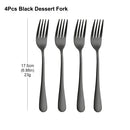 Axyaa Gold Dessert Fork Set Stainless Steel Coffee Ice Cream Cake Forks Black Cutlery