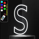Axyaa Neon Letter Light Sign A-Z Alphabet with Color-Changing Illuminated Lights