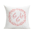Axyaa Christmas Pink Elk Snow Wreath Velvet Pillowcase for Home Decor