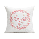 Axyaa Christmas Pink Elk Snow Wreath Velvet Pillowcase for Home Decor