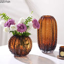 Axyaa Cactus Green Glass Vase Desk Decoration for Hydroponic Flowers