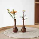 Axyaa Minimalist Solid Wood Vase, Creative Desktop Ornament for Plants and Flowers