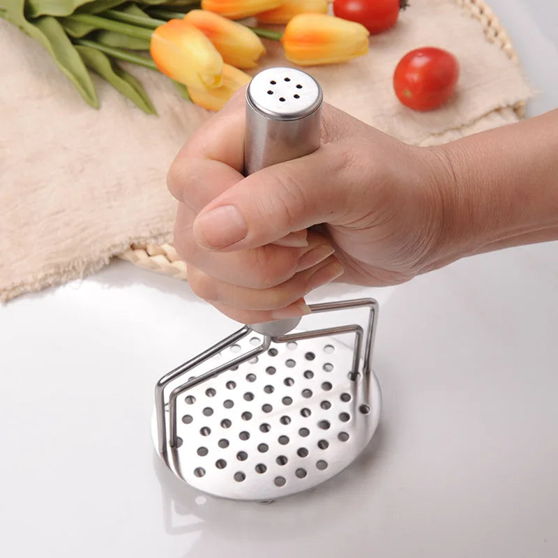 Axyaa Stainless Steel Potato Masher Fruit Vegetable Chopper Kitchen Gadget