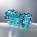 Axyaa Water-Blue Glass Vase for Fresh Flowers, Living Room & Entryway Decoration