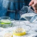 Axyaa Glass Coffee Milk Mug Large Capacity with Handle - Transparent Glass Morning Cup