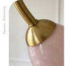 Axyaa pink & white glass pendant light with multiple lamp heads for French living room and bedroom.