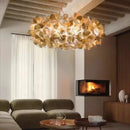Axyaa Petal Chandelier: Modern Black Ceiling Lamp for Living Room & Bedroom