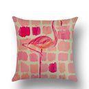 Axyaa Flamingo Print Linen Pillowcase 45*45cm
