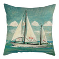 Marine Ship Print Linen Pillow Cover for Home Sofa Decor Axyaa