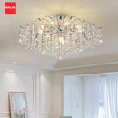 Axyaa Silver Crystal Chandelier Pendant Lamp for Luxurious Ambiance