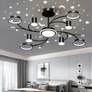 Axyaa Starry Sky Projection LED Chandelier for Modern Living Room Decor