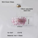 Axyaa Art Deco Glass LED Chandelier - Modern Ceiling Pendant Light for Home Decor