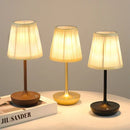 Axyaa LED Table Lamp: Simple Chinese Style, Dimmable, USB Rechargeable, Fabric Lampshade
