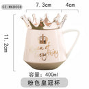 Axyaa Ceramic Couple Coffee Cup Set with Lid