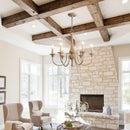 Axyaa French Vintage Wooden Chandelier for Living Room, Dining Room, Bedroom