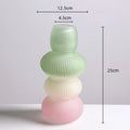 Axyaa Geometric Striped Glass Vase Gradient Flowerpot Terrarium Gradient Home Decor
