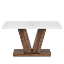 Axyaa 47-Inch White Dining Table for 4, Heavy Duty Farmhouse Kitchen Table
