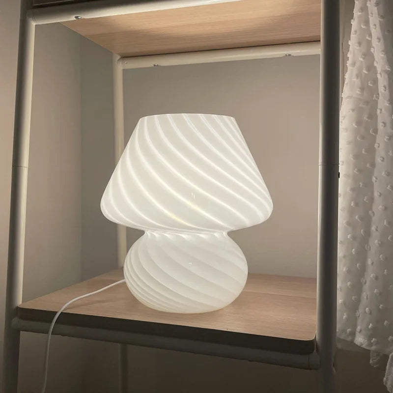 Axya Glass Mushroom Table Lamp for Bedroom and Living Room, Modern Nordic Design