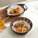 Axyaa Imitation Rattan Tray Snacks Storage Basket Fruit Tray Kitchen Organizer