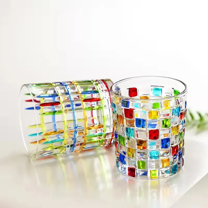 Axya Handmade Geometric Pattern Wine Glass Cocktail Glass - Perfect Gift