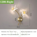 Axyaa Modern Flower LED Wall Sconce with Crystal Ball and Petal Design