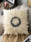 Axyaa Velvet Pink White 3D Chrysanthemum Throw Pillow Bouquet Model