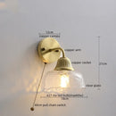 Axyaa Japanese Style Copper Glass LED Wall Lamp for Home Decor