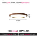 Axyaa Modern Walnut Wood Grain LED Ceiling Lamp