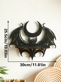 Axyaa Gothic Bat Moon Wall Shelf Crystal Holder Goth Home Decor