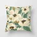 Axyaa Floral Flower Print Sofa Cushion Cover - Simple Pillow Cover