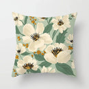 Axyaa Floral Flower Print Sofa Cushion Cover - Simple Pillow Cover