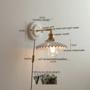 Axyaa Modern Nordic LED Stair Lamp with Pull Switch - Cream Wall Light for Bedroom
