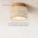 Axyaa Nordic Wood Yellow Travertine LED Ceiling Light for Modern Home Decor