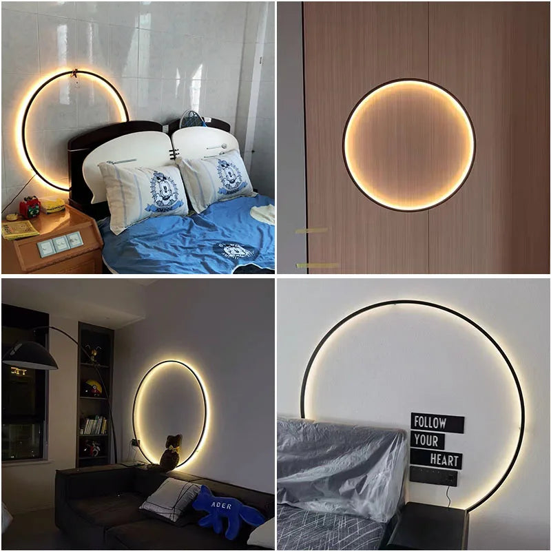 LED Wall Lamps for Modern Spaces by Axyaa: Circle Background USB Wall Lights